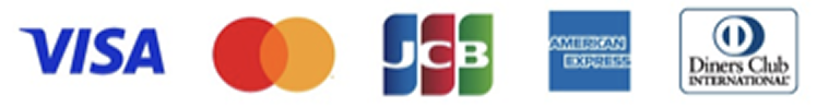 VISA、Master、JCB、AMEX、Dinersのクレジットカードロゴ